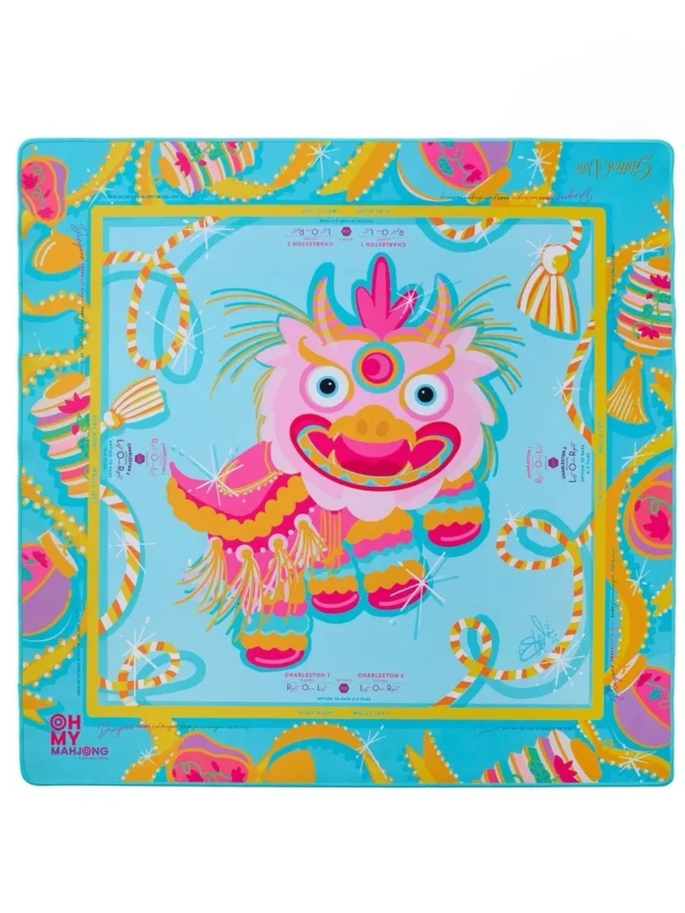 Oh My Mahjong Glitterville Pink Dragon Mat